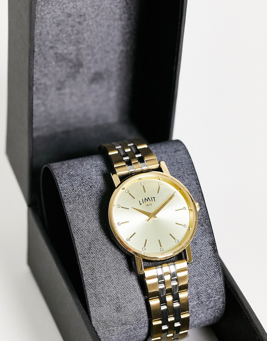 Limit Bracelet Watch In Mixed Metal With Gold Dial