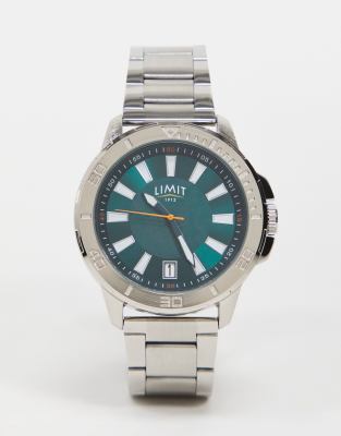Limit Limit bracelet watch in silver with green dial