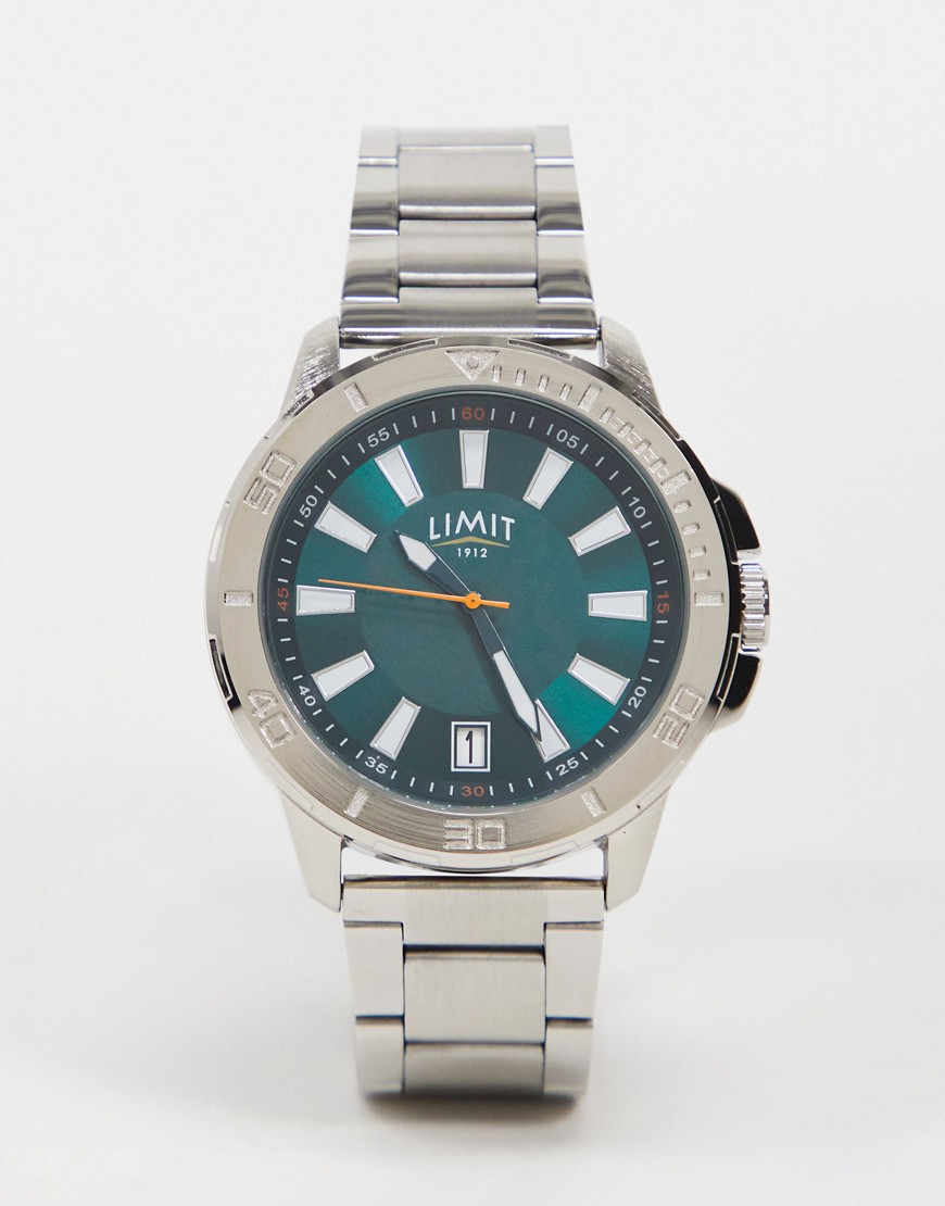 Limit Bracelet Watch In Silver With Green Dial