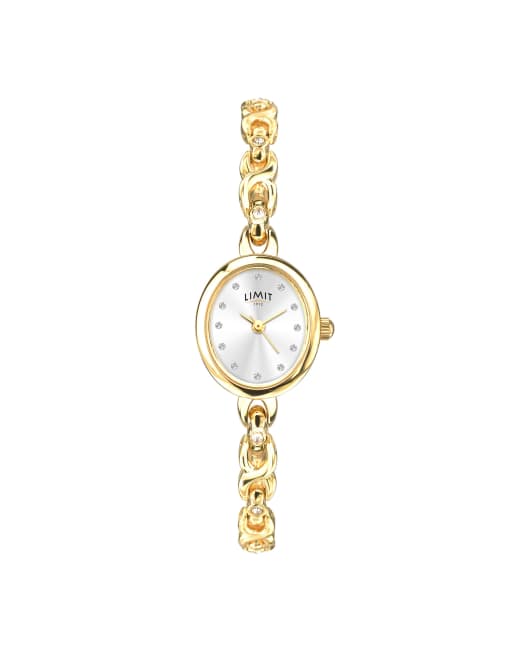 Limit class gold watch with dial in silver white