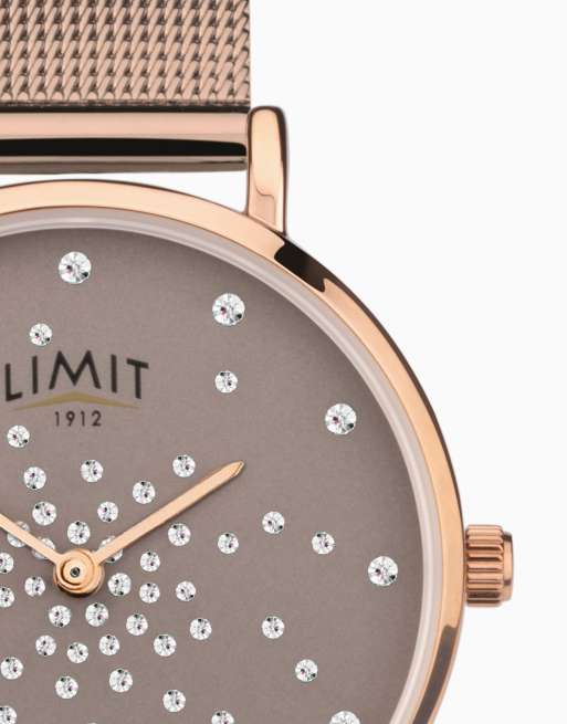 Limit classic 28mm womens round analogue watch gift set in rose gold, 4 of 4