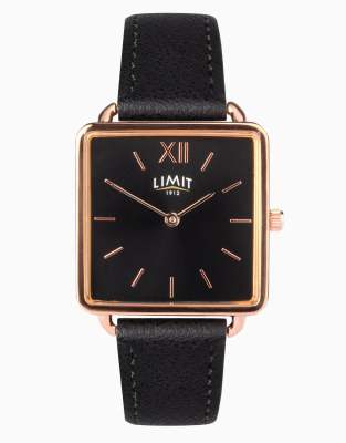 Limit classic 29mm womens square black analogue watch in black