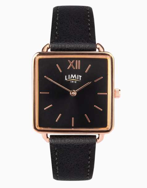 Limit classic 29mm womens square black analogue watch in black - view 1