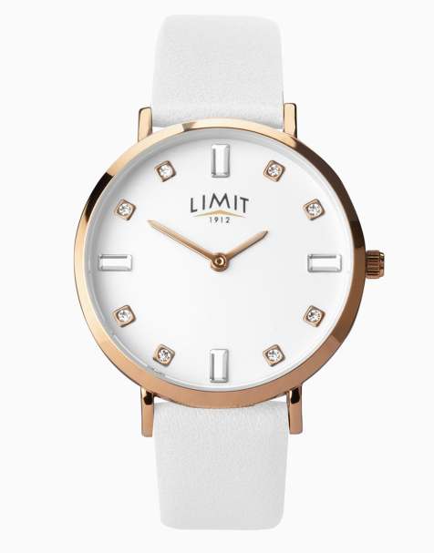 Limit classic 35mm womens round white analogue watch in white - view 1