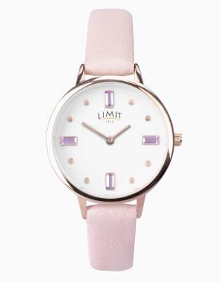 Limit classic 36mm womens round pink analogue watch in pink