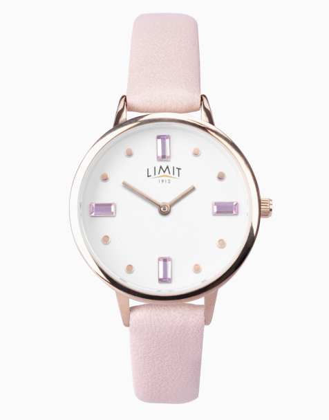 Limit classic 36mm womens round pink analogue watch in pink - view 1