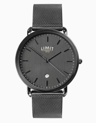 Limit classic 40mm mens round black analogue watch in black