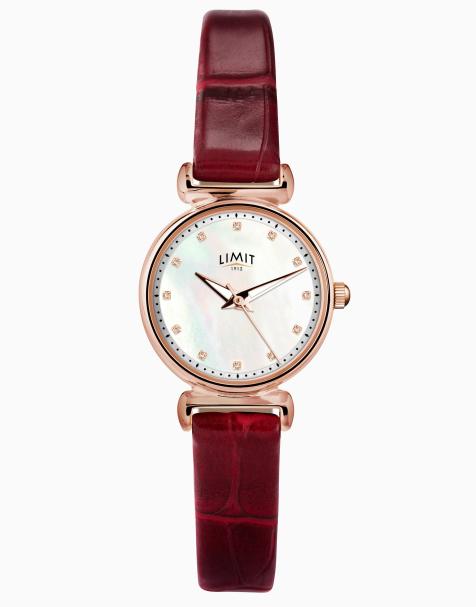 Limit classic pu strap watch in red - view 1