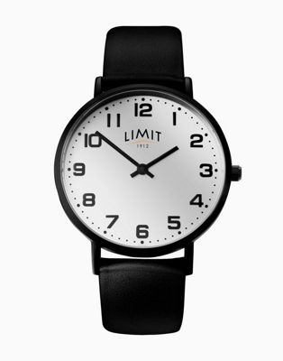 Limit classic watch with leather strap in black