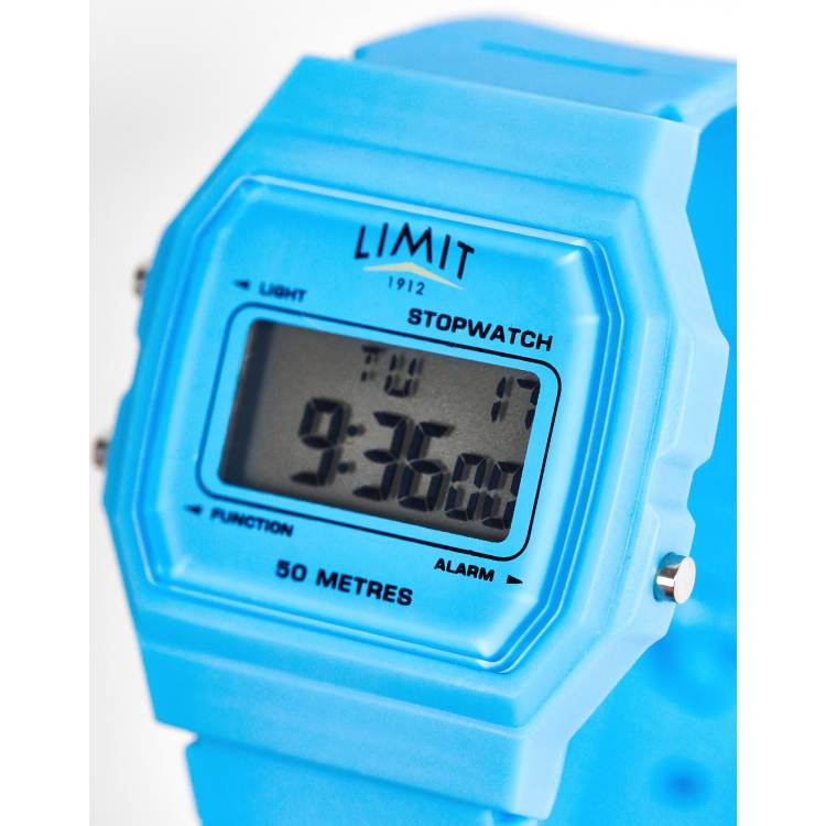 Limit digital watch in bright blue ASOS