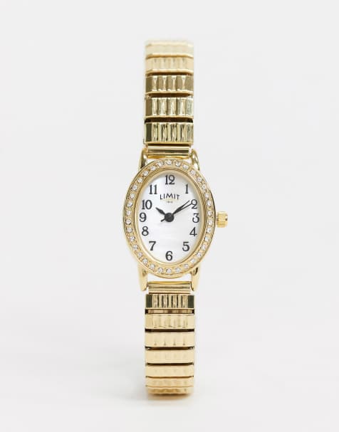 Limit expandable watch in gold with oval dial - view 1
