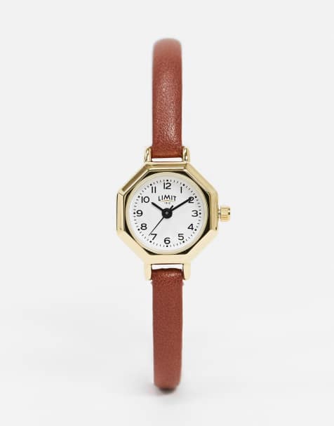 Limit faux leather brown watch with octagonal dial - view 1