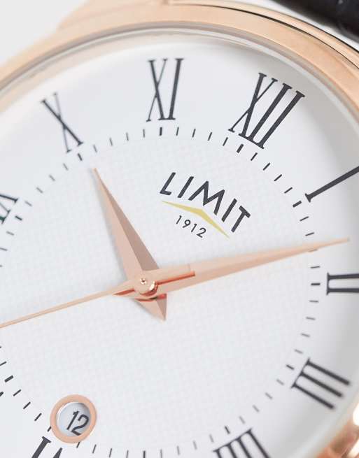 Limit faux leather watch with white dial in black, 2 of 4
