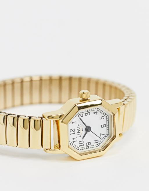 Limit – Goldene, erweiterterbare Armbanduhr mit achteckigem Zifferblatt, 2 von 4