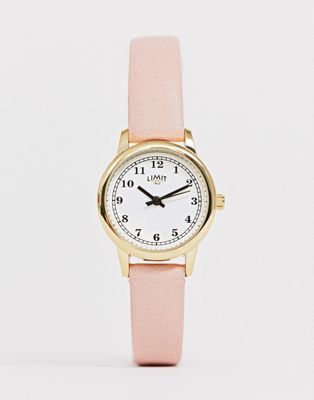Limit - Horloge met imitatieleer in roze-Paars