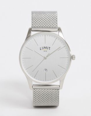 Limit - Horloge met mesh bandje en grote wijzerplaat in zilver