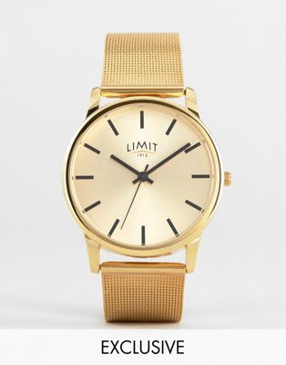 Limit - Horloge met mesh bandje in goud, exclusief bij ASOS