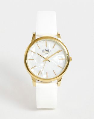 Limit - Horloge van imitatieleer in wit