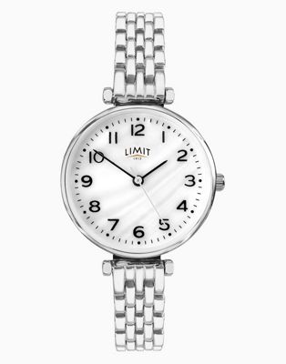 Limit classic silver alloy bracelet watch in white