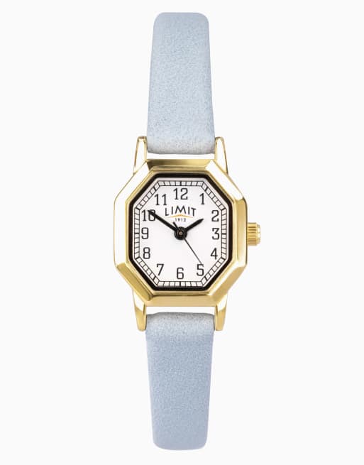 Limit Limit 20mm octagonal gold watch in white