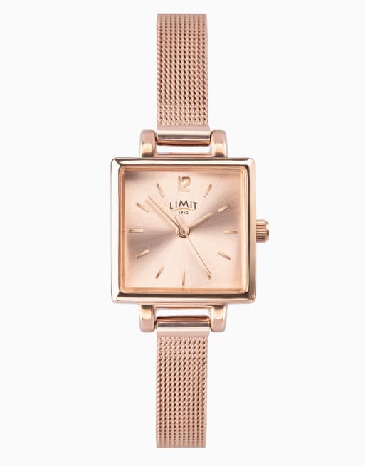 Limit Limit 22mm square rose gold watch in rose gold