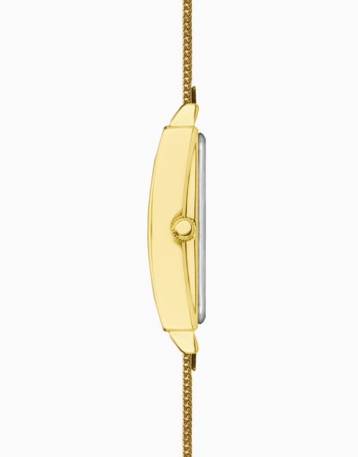 Limit Limit 23mm rectangular gold watch in champagne, 3 of 4