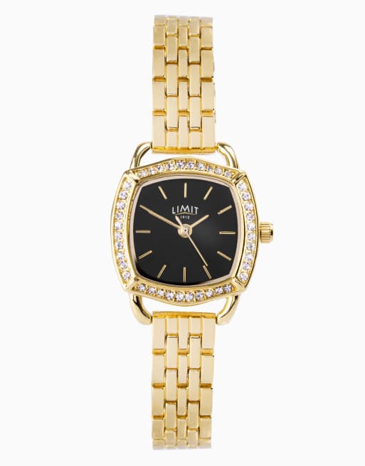 Limit Limit 24mm tv gold watch in black