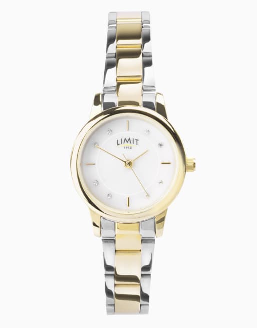 Limit Limit 26mm round gold watch in white
