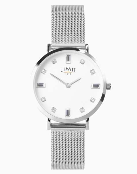 Limit Limit 36mm round silver watch in silver - view 1