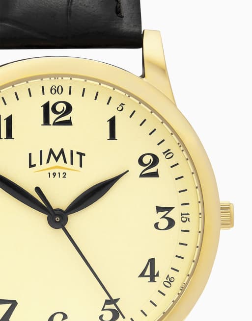 Limit Limit  38mm round gold watch in black, 3 of 4