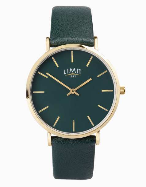 Limit Limit 38mm round gold watch in green - view 1