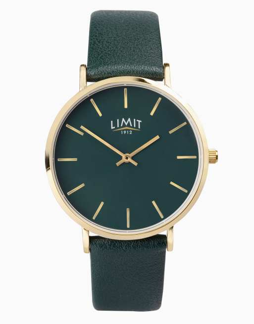 Limit Limit 38mm round gold watch in green