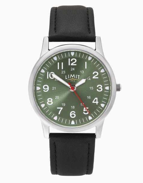 Limit Limit  38mm round silver watch in black - view 1