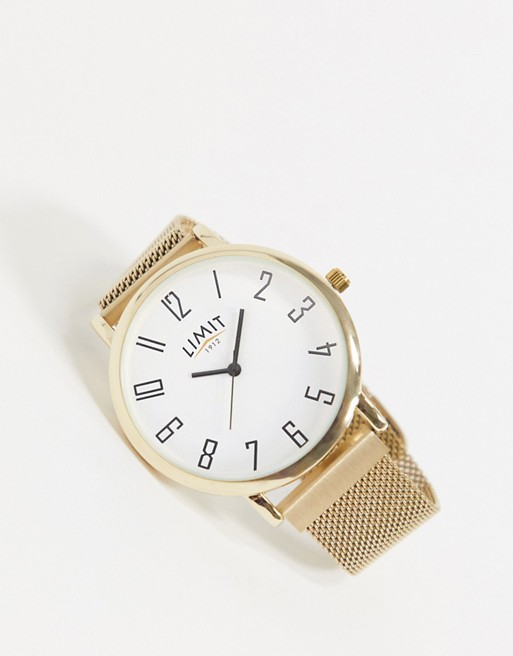 Limit magnetic mesh watch in gold