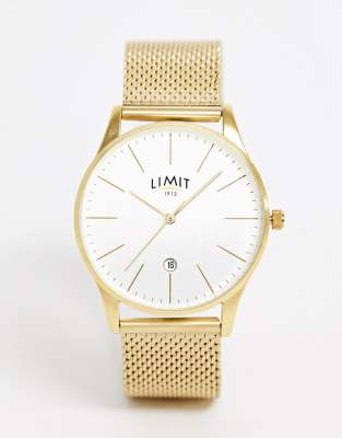 Limit Limit mesh watch in gold with white dial