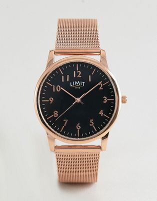 Limit Mesh Watch In Rose Gold Exclusive To ASOS 38mm - ASOS Price Checker