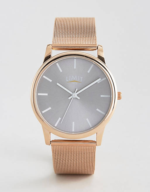 Limit mesh watch in rose gold exclusive to ASOS