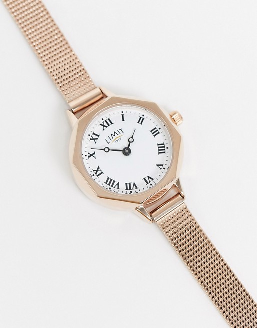 Limit mesh watch in rose gold