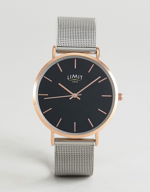Limit Mesh Watch in Silver & Rose Gold
