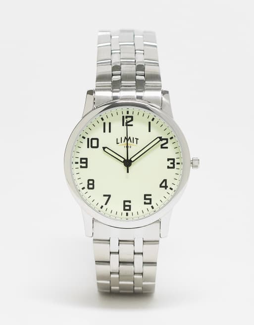 Limit Montre bracelet pour homme avec cadran vert citron clair Argent