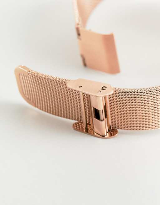 Limit - Montre en acier inoxydable avec bracelet en maille et cadran noir - Or rose , 3 de 4