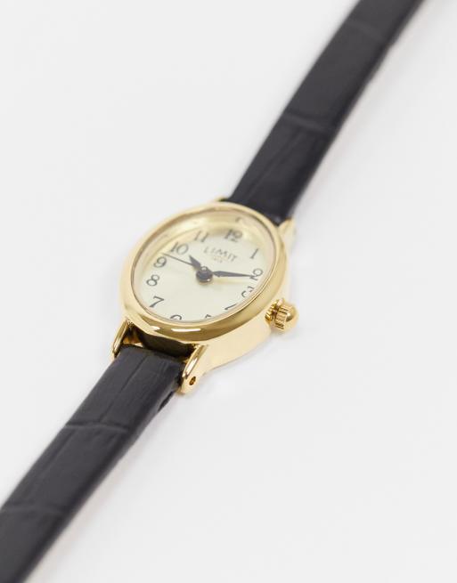 Limit - Montre en imitation cuir à cadran ovale - Noir, 4 de 4