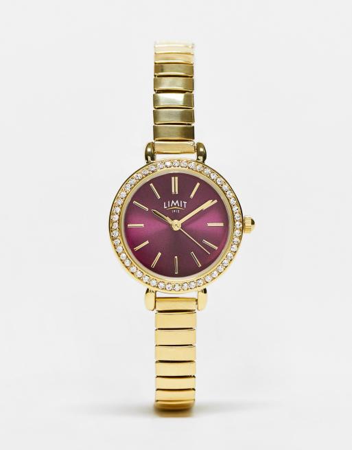 Limit Montre octogonale pour femme bracelet d ployant Dor