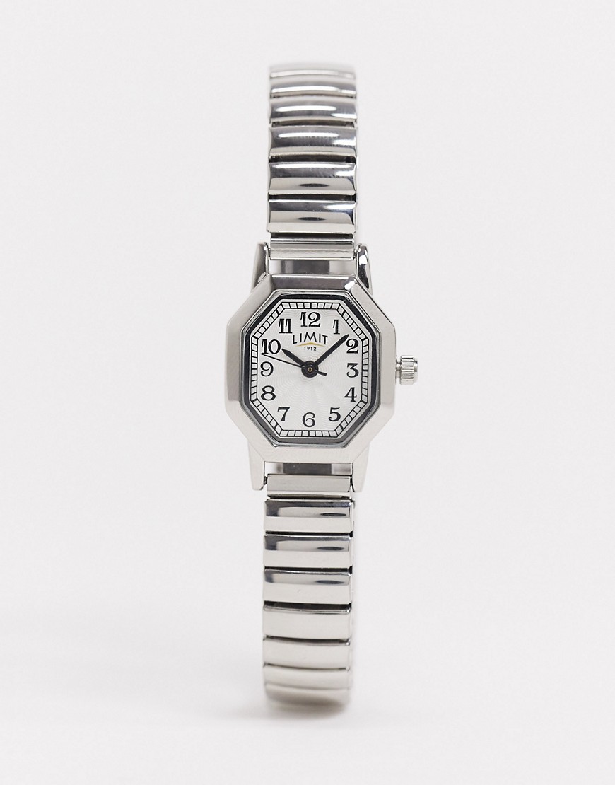Limit – Silverfärgad armbandsklocka med åttakantig urtavla