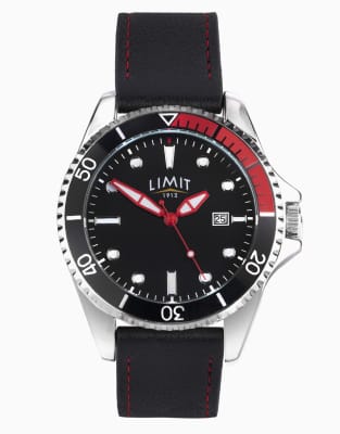 Limit sports 38mm mens round black analogue watch in black