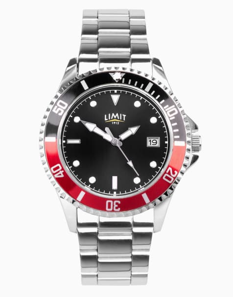 Limit sports 38mm mens round silver analogue watch in silver - view 1