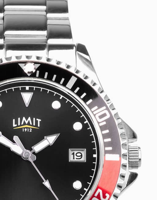 Limit sports 38mm mens round silver analogue watch in silver, 4 of 4