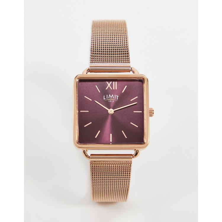 Rose gold square clearance watch