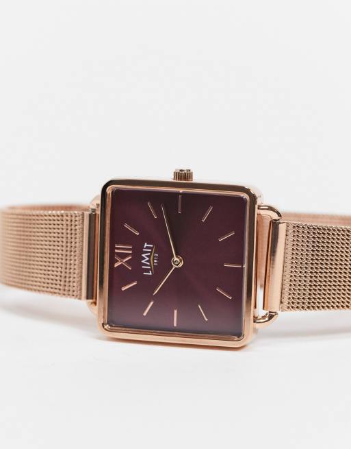 Rose gold square outlet watch