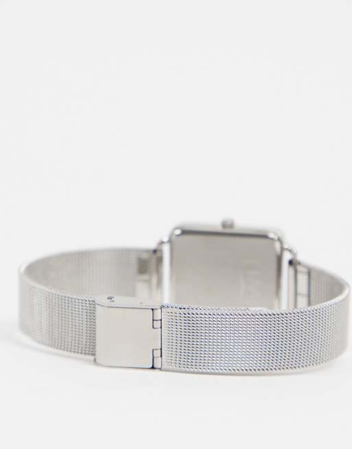 Limit square mesh watch in silver with green dial, 2 of 4